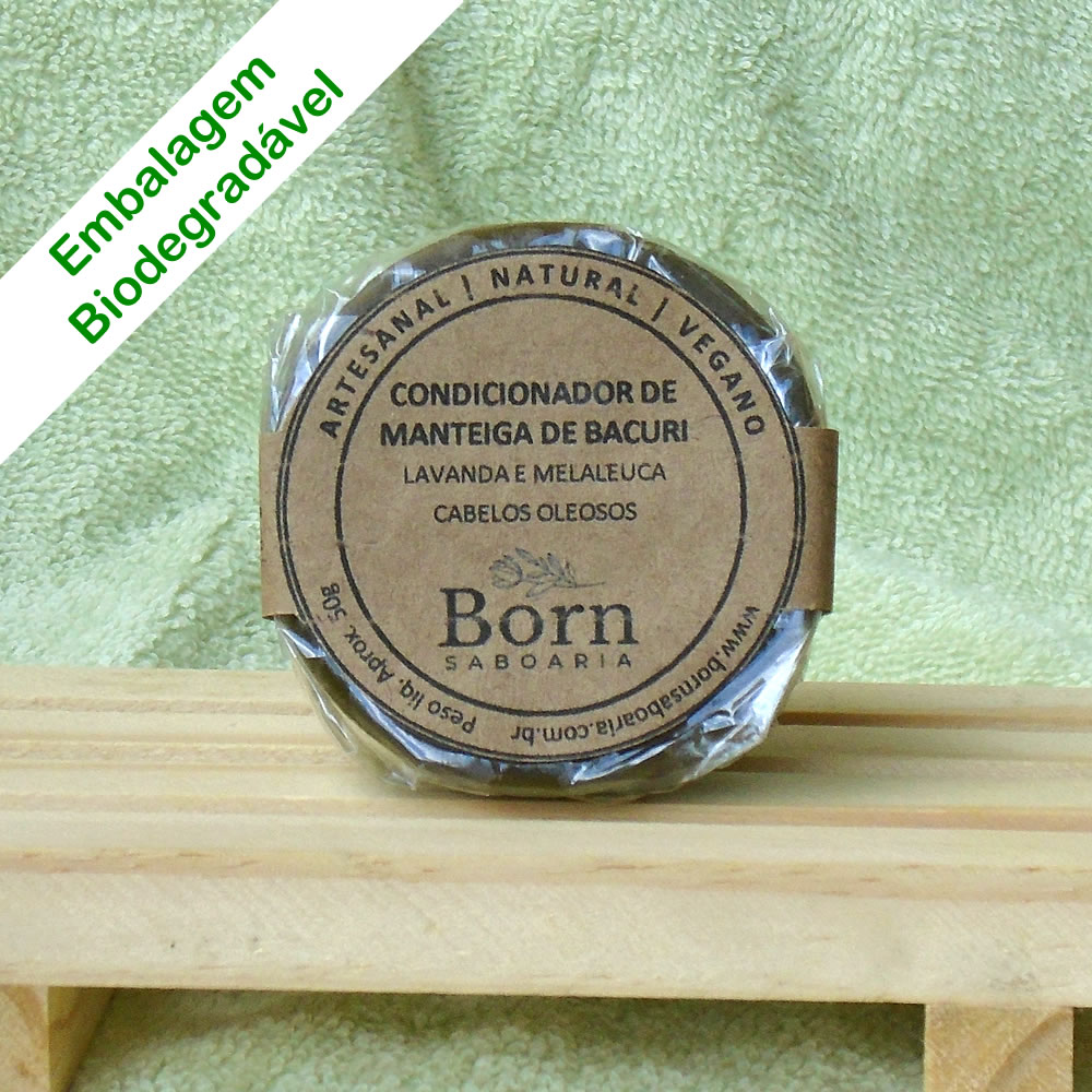 Condicionador em barra Natural e Vegano - Manteiga de Bacuri - Cabelos Oleosos - Born Saboaria